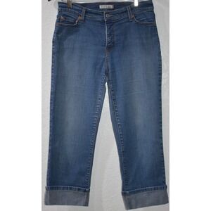 Levis 548 Perfectly Slimming Capri Jeans Stretch Denim Cuffed 5-Pocket Size 10